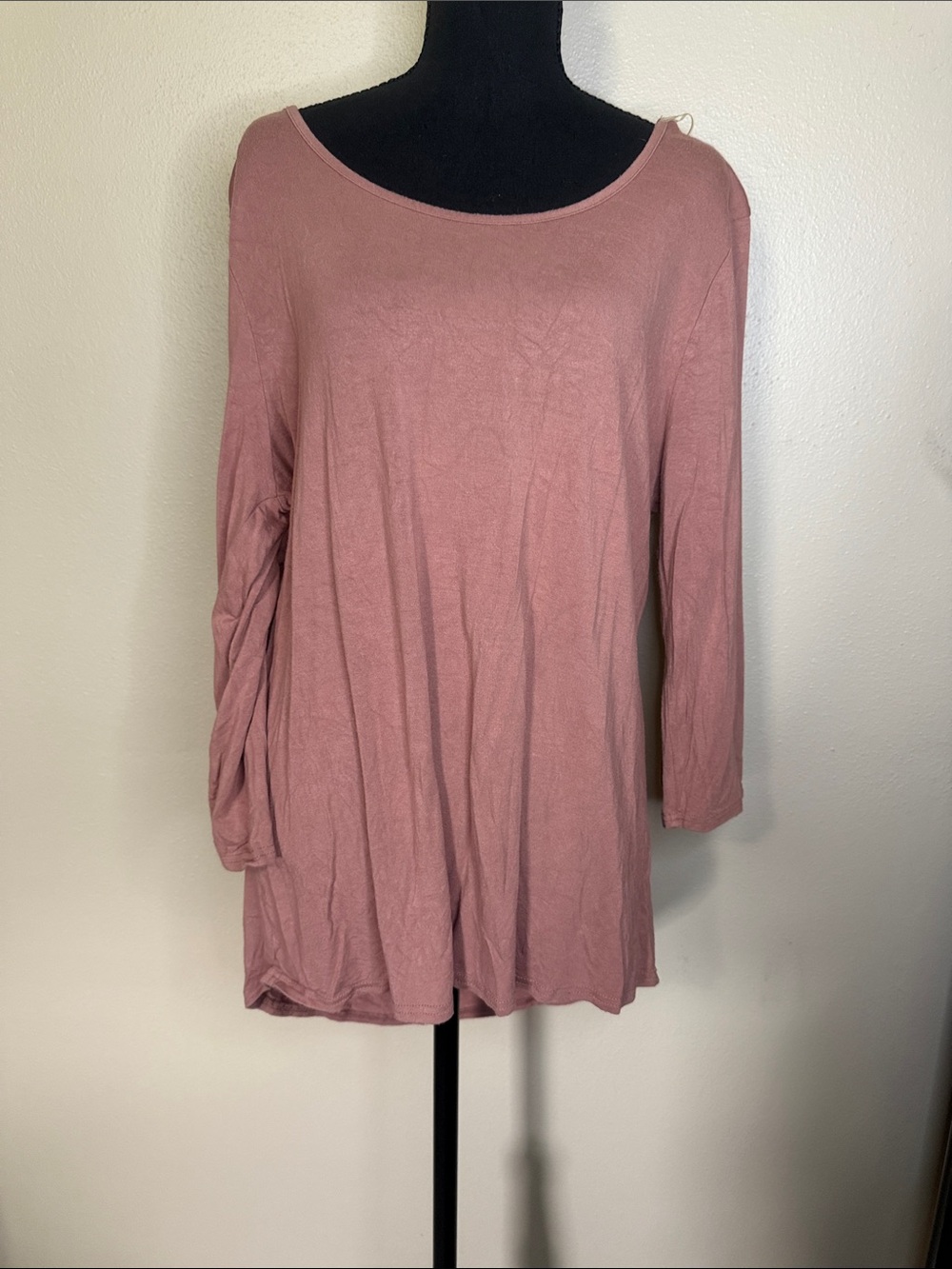 BKE Dusty Rose Scoop Neck Tunic Top